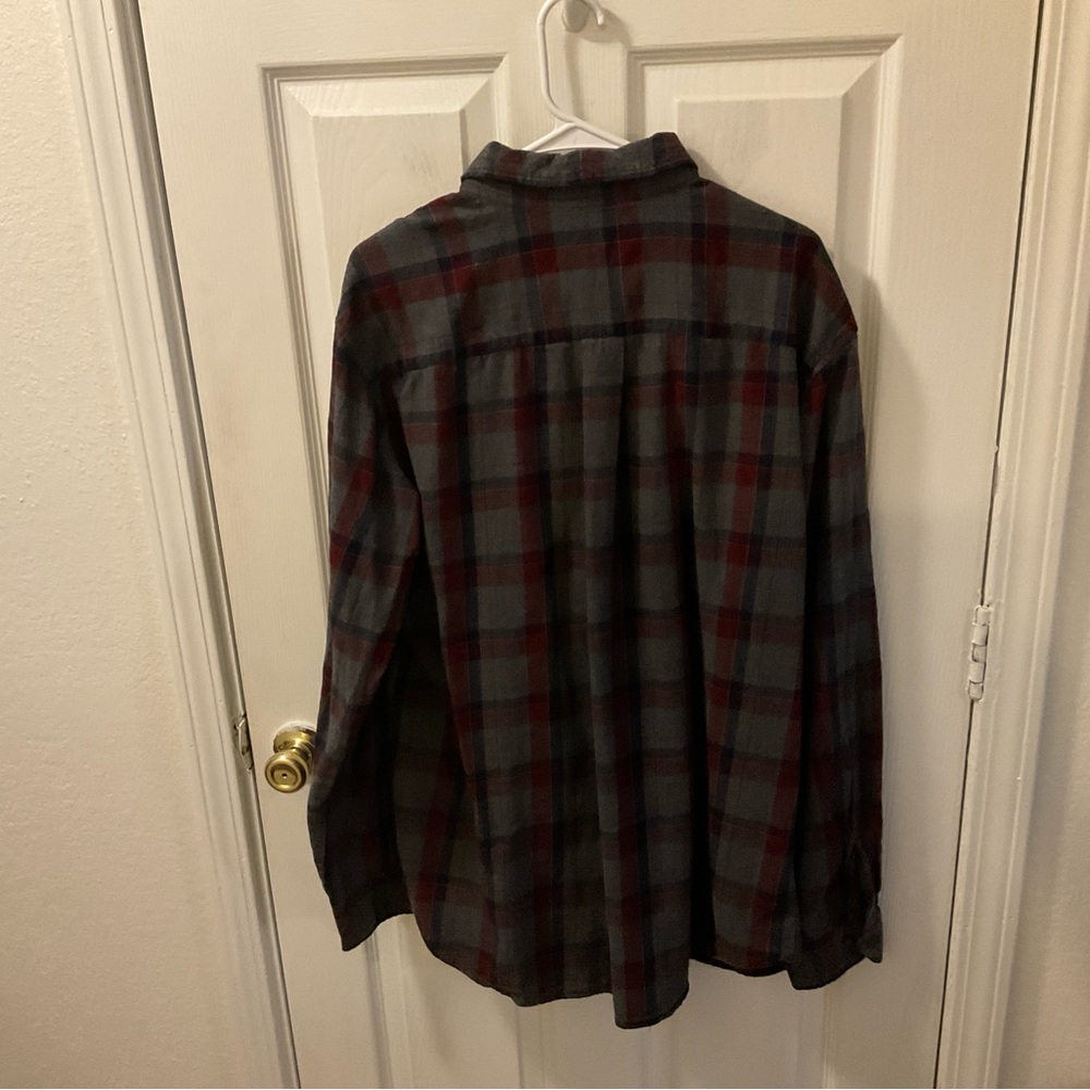 Men's Plaid Shirt - Red and Gray - Picture 2 of 7